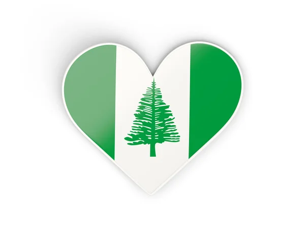 Flag of norfolk island, heart shaped sticker — Stock Photo, Image