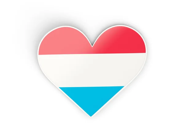 Drapeau de luxembourg, autocollant en forme de coeur — Photo