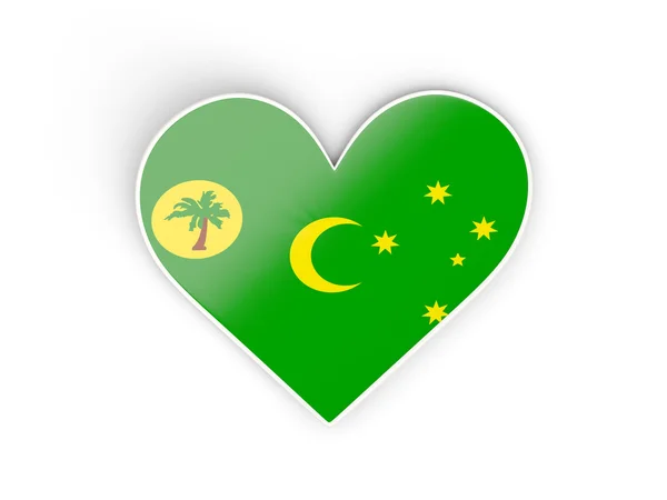 Flaga Wysp Kokosowych, naklejka w kształcie serca — Zdjęcie stockowe