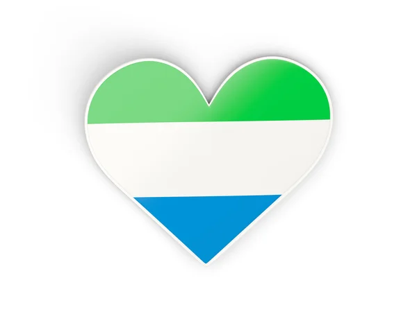 Bandera de Sierra Leona, Adhesivo en Forma de Corazón —  Fotos de Stock