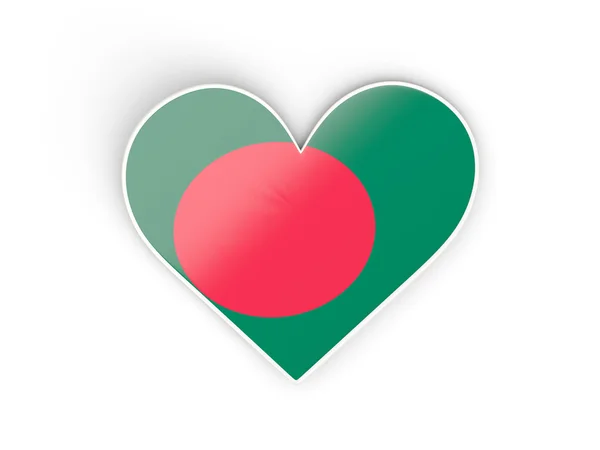 孟加拉国，心形贴纸国旗的 — 图库照片