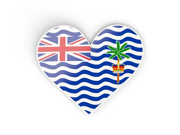 Britanya Hint Okyanusu Toprakları, kalp şeklinde etiket bayrağı — Stok fotoğraf