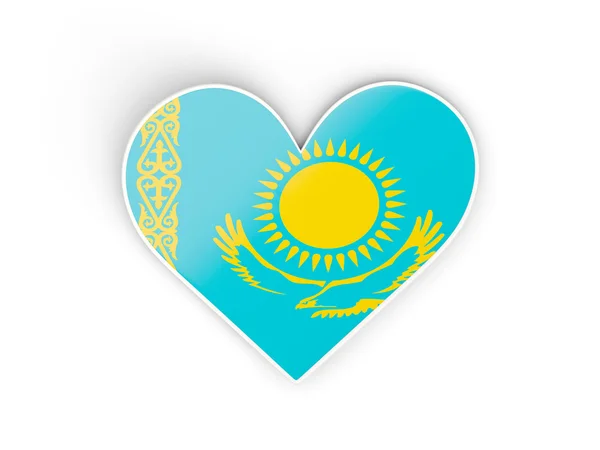 Vlag van Kazachstan, hartvormige sticker — Stockfoto
