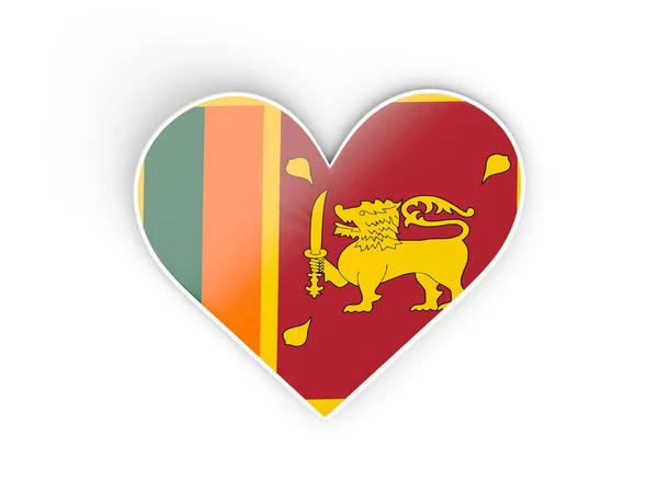 Bandeira de sri lanka, adesivo em forma de coração — Fotografia de Stock