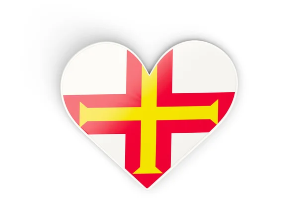 Vlajka guernsey, samolepka ve tvaru srdce — Stock fotografie