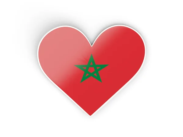 Marokkói zászló, szív alakú matrica — Stock Fotó