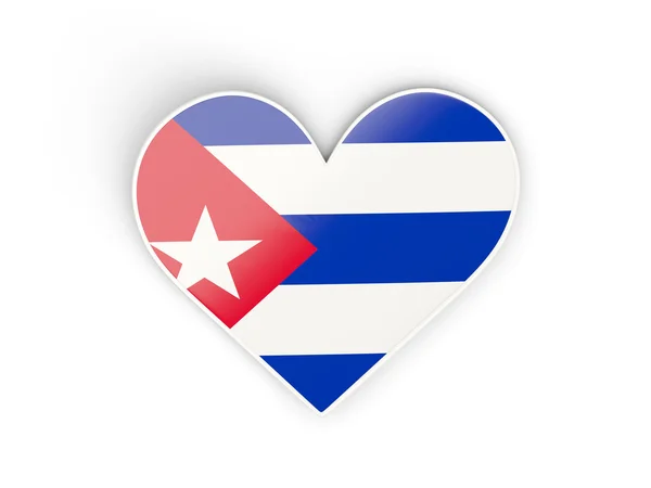 Drapeau de cuba, autocollant en forme de coeur — Photo