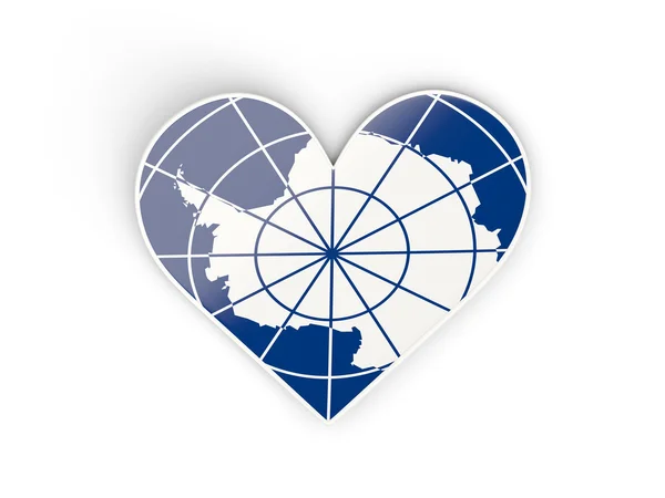 Vlag van antarctica, hartvormige sticker — Stockfoto