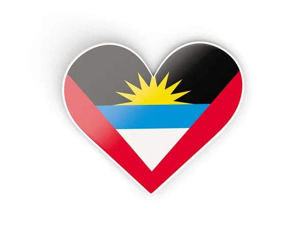 Flaga Antigui i Barbudy, naklejka w kształcie serca — Zdjęcie stockowe