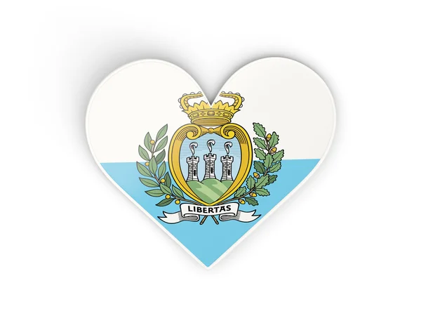 Flag of san marino, heart shaped sticker — Stock Photo, Image