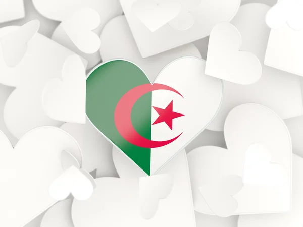 Flaga Algierii, naklejki w kształcie serca — Zdjęcie stockowe