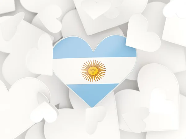 Flagga argentina, hjärtformade klistermärken — Stockfoto