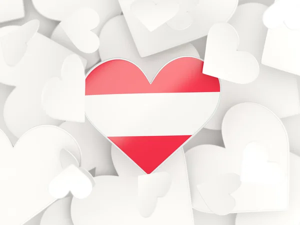 Bandera de austria, pegatinas en forma de corazón — Foto de Stock