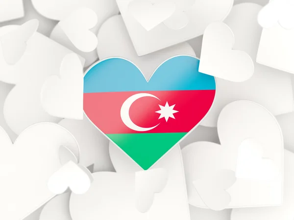 Fahne von Azerbaijan, herzförmige Aufkleber — Stockfoto