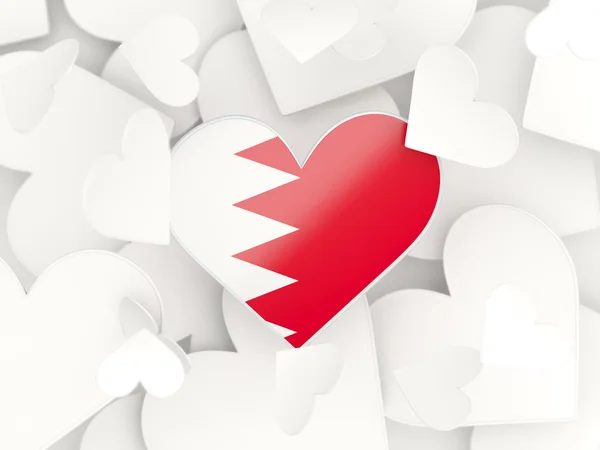 Bandiera di bahrain, adesivi a forma di cuore — Foto Stock