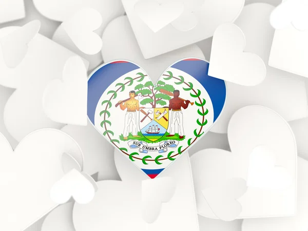 Flag of belize, heart shaped stickers — Stock Photo, Image