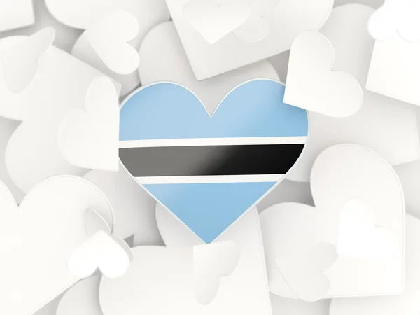 Drapeau du Botswana, autocollants en forme de coeur — Photo