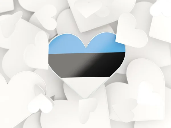 Vlajka Estonska, samolepky ve tvaru srdce — Stock fotografie