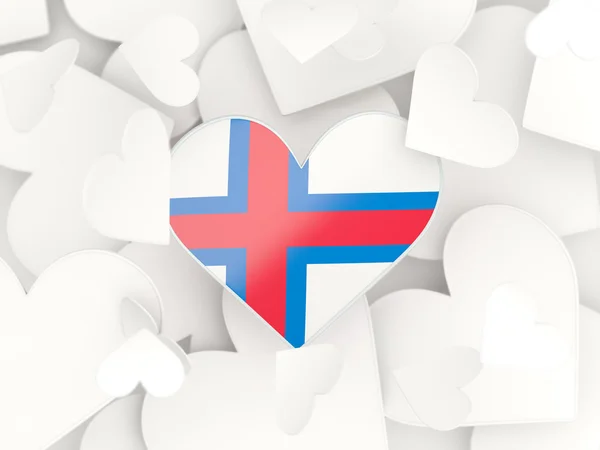 Bandera de las islas Feroe, pegatinas en forma de corazón — Foto de Stock