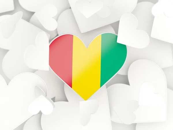 Flag of guinea, heart shaped stickers — Stock Photo, Image