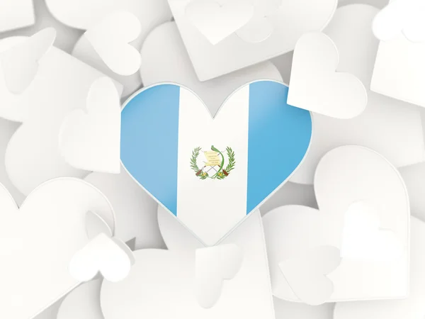 Flagga från guatemala, hjärtformade klistermärken — Stockfoto