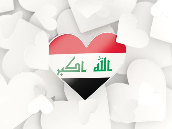 Bandera de iraq, pegatinas en forma de corazón — Foto de Stock