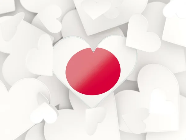 Japonya, kalp bayrağı etiketleri şeklinde — Stok fotoğraf