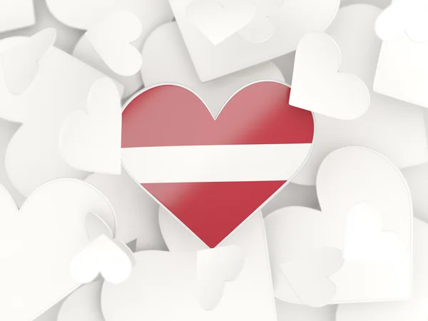 Bandera de latvia, pegatinas en forma de corazón — Foto de Stock