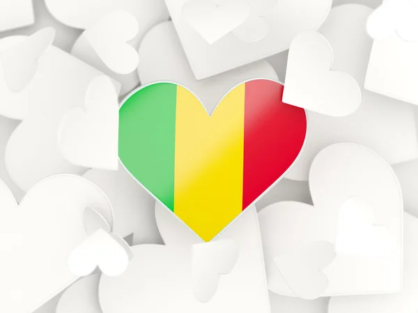 Flag of mali, heart shaped stickers — Stock Photo, Image