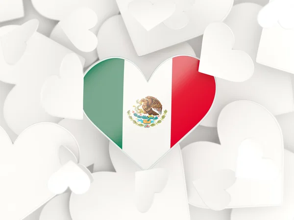 ハート型ステッカー、メキシコの旗 — ストック写真