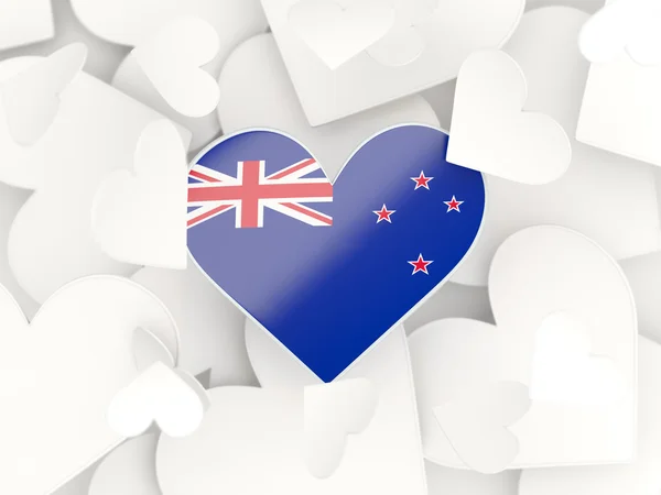Flag of new zealand, heart shaped stickers — Stock Photo, Image