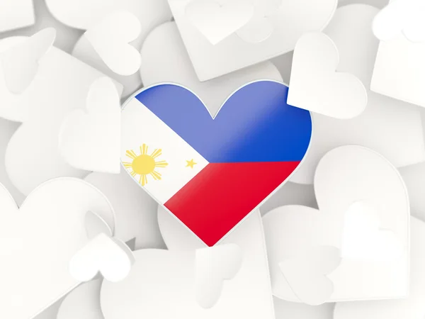 Flag of philippines, heart shaped stickers — Stock Photo, Image