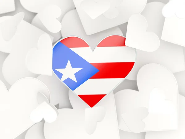 Σημαία του Πουέρτο Ρίκο, σε σχήμα καρδιάς αυτοκόλλητα — Φωτογραφία Αρχείου
