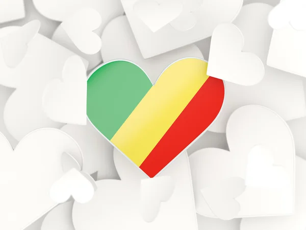 Flag of republic of the congo, heart shaped stickers — Stock Photo, Image