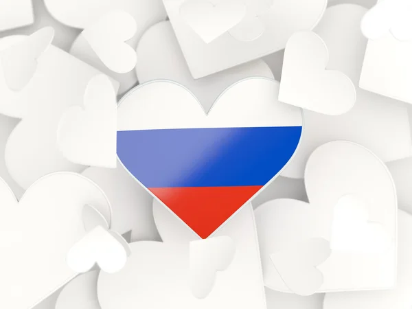 Vlajka Ruska, samolepky ve tvaru srdce — Stock fotografie