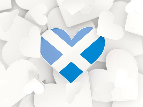 Bandeira da Escócia, adesivos em forma de coração — Fotografia de Stock