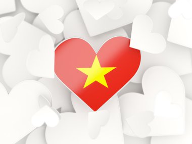 Vietnam, kalp şeklinde çıkartmalar bayrağı
