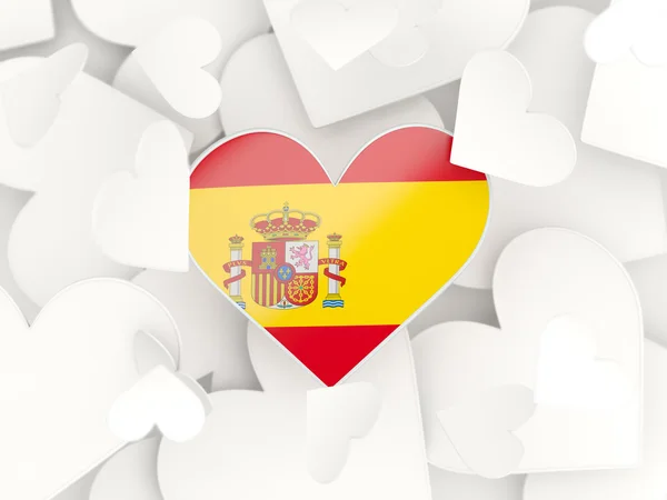 Flaga Hiszpanii, naklejki w kształcie serca — Zdjęcie stockowe