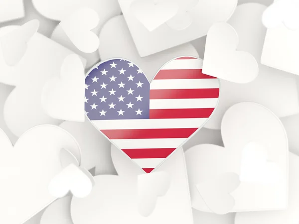 Vlag van de Verenigde Staten van Amerika, hartvormige stickers — Stockfoto