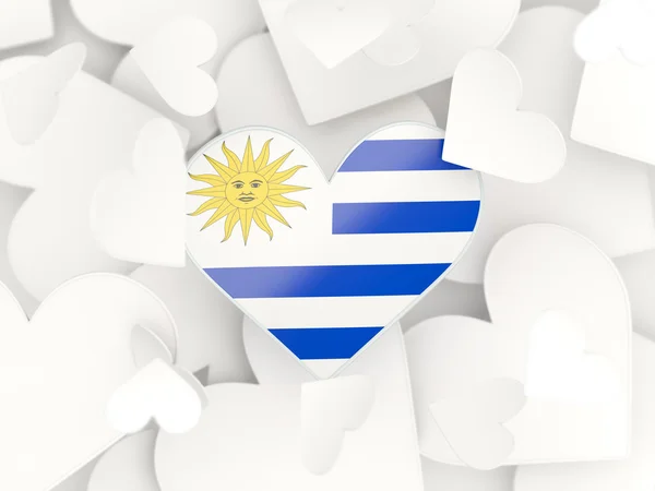 Flagga av uruguay, hjärtformade klistermärken — Stockfoto