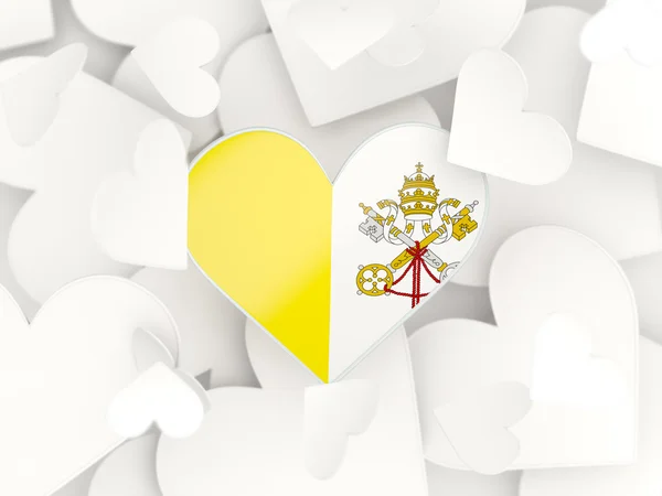 Flaga Watykanu, naklejki w kształcie serca — Zdjęcie stockowe