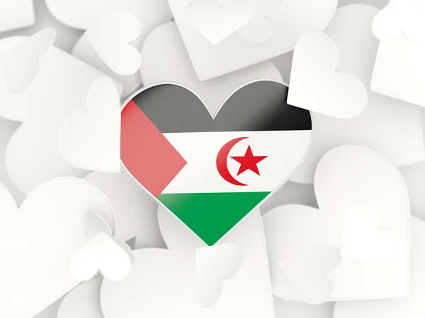 Flag of western sahara, heart shaped stickers