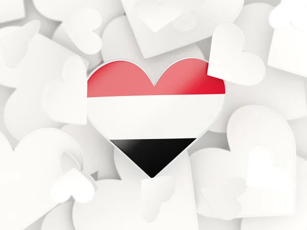 Bandera de yemen, pegatinas en forma de corazón — Foto de Stock