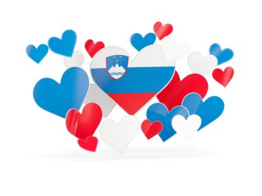 Slovenya, kalp şeklinde çıkartmalar bayrağı