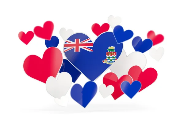 Flag of cayman islands, heart shaped stickers — Stock Photo, Image