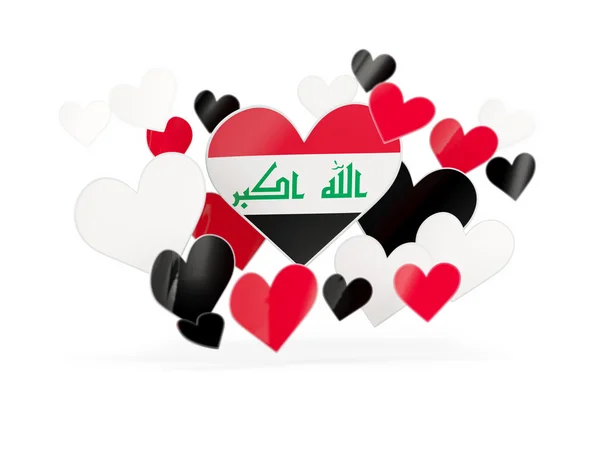 Flagge des Irak, Aufkleber in Herzform — Stockfoto