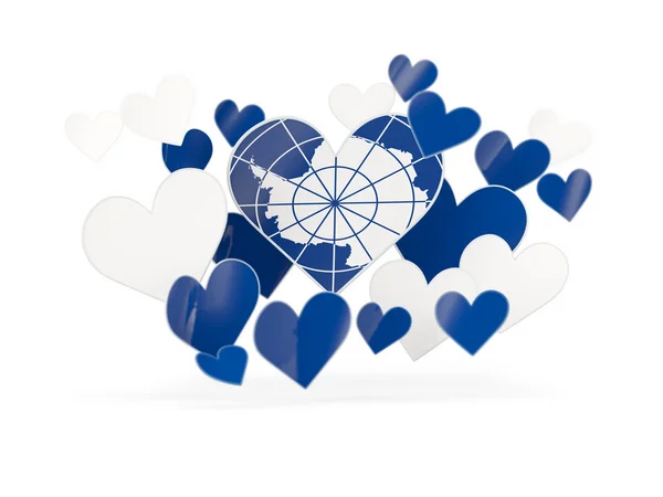Flag of antarctica, heart shaped stickers — Stock Photo, Image