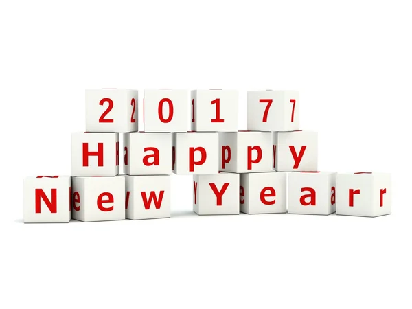 2017 New Year sign on bricks isolated on white — Stock Photo, Image