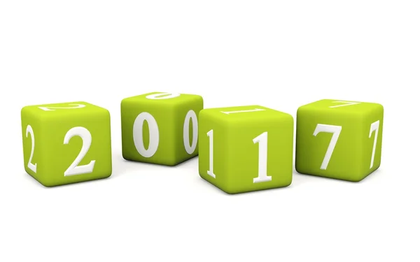 2017 नए साल का संकेत सफेद पर अलग ईंटों पर — स्टॉक फ़ोटो, इमेज