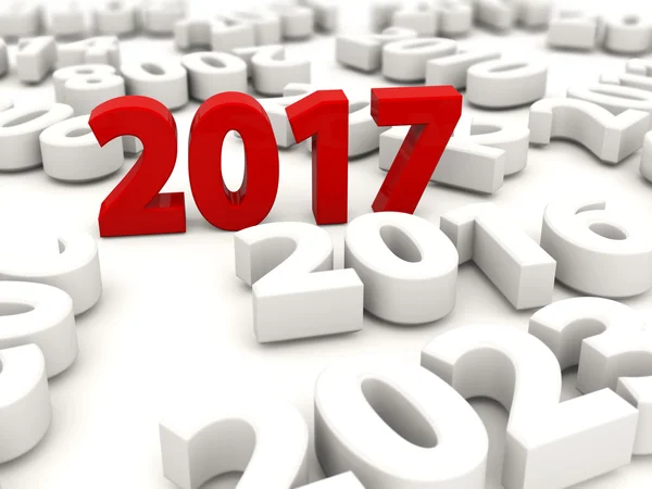 与其他 2017 年新年符号 — 图库照片